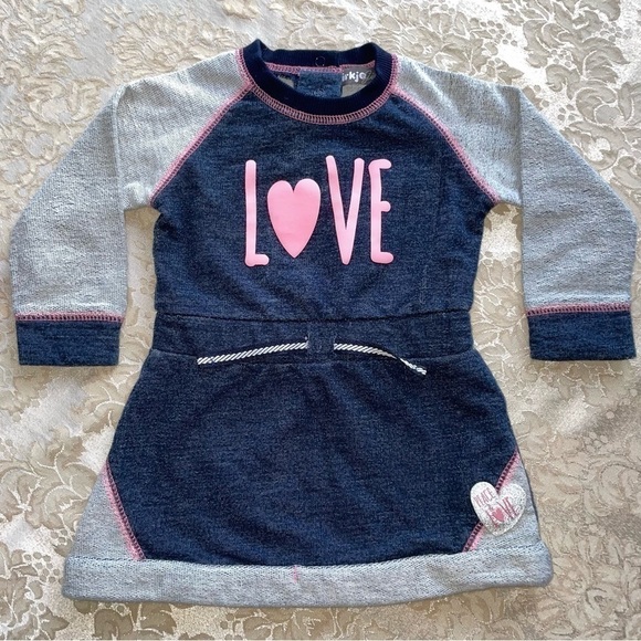 Dirkje Girls Long Sleeves Love Graphic Sweat dress for 9 Months 100% cotton - Picture 3 of 17